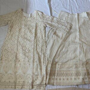 White Chikankari Lehnga